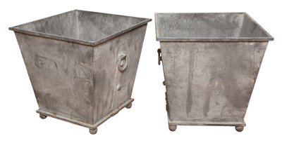 Lot 496 - Pair of Zinc Planters Height 20 inches, 19 1/2...