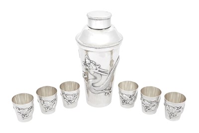 Lot 245 - Chinese Export Silver Cocktail Set Maker's...