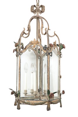 Lot 406 - Continental Tôle-Peinte Hall Lantern Probably...