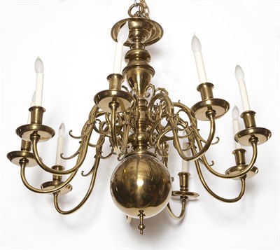 Lot 394 - Dutch Baroque Style Brass Nine-Light...