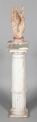 Lot 205 - Asian Painted Wood Buddha Hand Height 15 1/2...