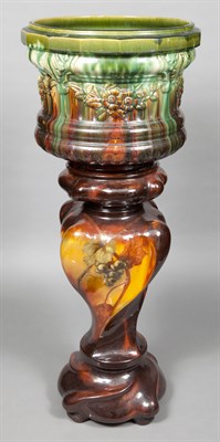 Lot 190 - Glazed Majolica Jardiniere; Together with a...