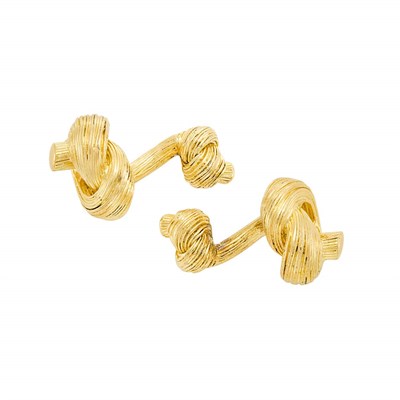 Lot 601 - Pair of Gold Knot Cufflinks, Tiffany & Co., France