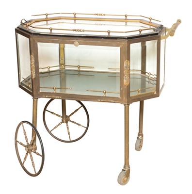 Lot 137 - Brass and Glass Tea Cart Height 31 1/2 inches,...