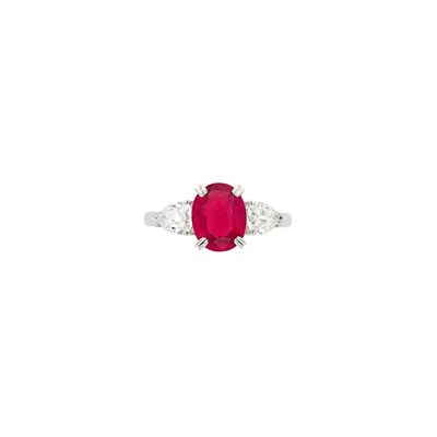 Lot 67 - White Gold, Rubellite and Diamond Ring