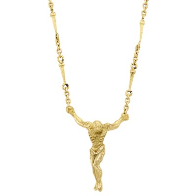 Lot 520 - Gold 'Cristo de San Juan de la Cruz' Pendant-Necklace/Bracelet Combination, Salvador Dali