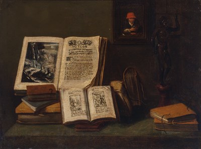 Lot 27 - Dutch School 17th Century Still Life of Books...