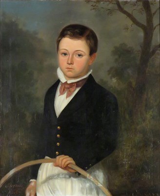 Lot 8 - American School 19th Century Young Boy with a...