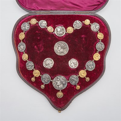Lot 1130 - Ancient Coin Necklace Artistic jewelry...