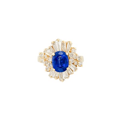 Lot 235 - Gold, Sapphire and Diamond Ring