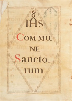 Lot 323 - [MANUSCRIPT] Commune Sanctorum. Likely Spain,...
