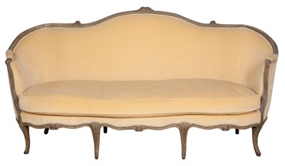 Lot 436 - Louis XV Style Painted and Upholstered Settee...