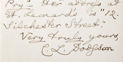 Lot 392 - DODGSON, CHARLES LUTWIDGE [=CARROLL, LEWIS]...