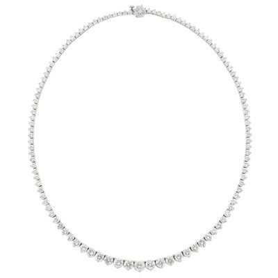 Lot 354 - White Gold and Diamond Necklace