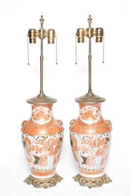 Lot 179 - Pair of Kutani Gilt-Metal Mounted Porcelain...