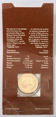 Lot 1134 - Canada 1976 Olympic Gold and Silver Coins...