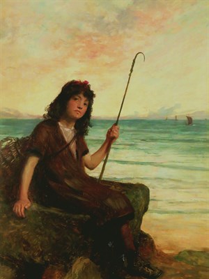 Lot 21 - John Burr British, 1834-1893 Shepherdess by...