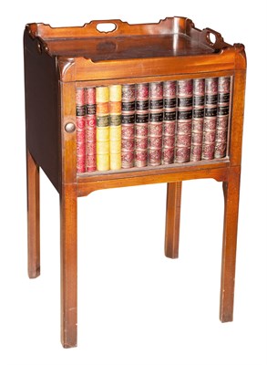 Lot 375 - George III Style Bedside Table with Book Spine...