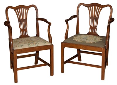 Lot 291 - Matched Pair of George III Mahogany Armchairs