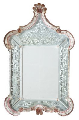 Lot 377 - Venetian Style Mirror Framed Mirror Height 48...
