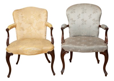 Lot 253 - Two George III Upholstered Mahogany Armchairs