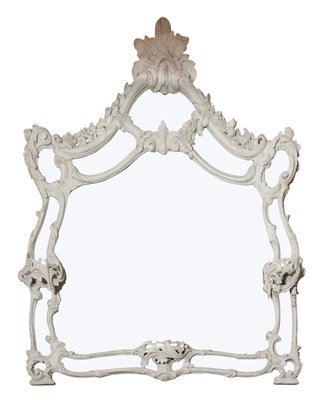 Lot 254 - Louis XV Style White Painted Wood Overmantel...