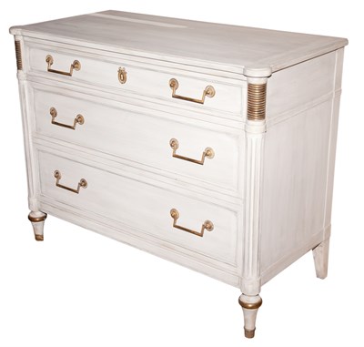 Lot 368 - Louis XVI Style White Painted Wood Chest of...