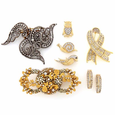 Lot 215 - Group of Costume Jewelry and Steel Pin