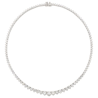 Lot 335 - White Gold and Diamond Necklace