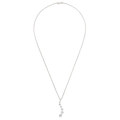 Lot 190 - White Gold and Diamond Pendant with Chain Necklace