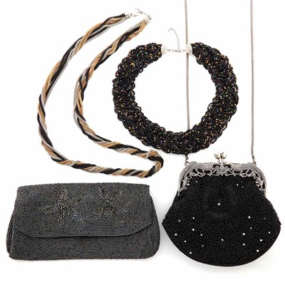 Lot 205 - Two Lady's Evening Bags and Group of Beaded Necklaces