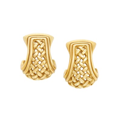 Lot 360 - Pair of Gold Earclips, Barry Kieselstein-Cord