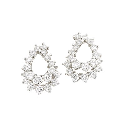 Lot 89 - Pair of Platinum and Diamond Earclips, Angela Cummings