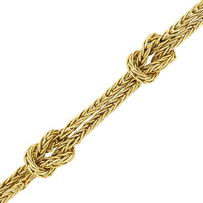 Lot 200 - Double Strand Gold Knot Bracelet, Buccellati