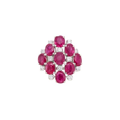 Lot 67 - White Gold, Ruby and Diamond Ring