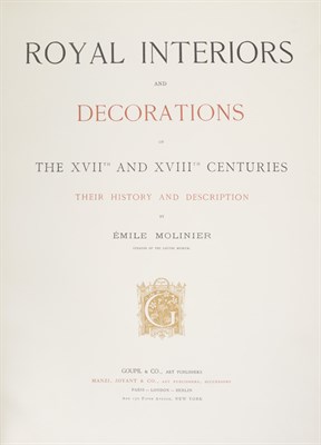 Lot 135 - MOLINIER, ÉMILE Royal Interiors and...
