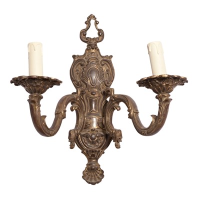 Lot 289 - Pair of Rococo Style Gilt-Metal Two-Light...