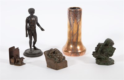 Lot 343 - Group of Four Bronze Table Articles Height of...
