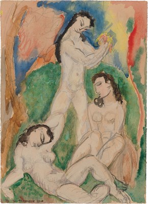 Lot 74 - Max Weber American, 1881-1961 Three Bathers,...
