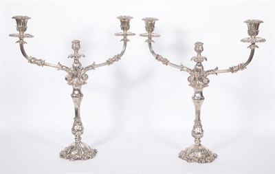 Lot 433 - Pair of Silver Plated Candelabra Height 20 1/4...