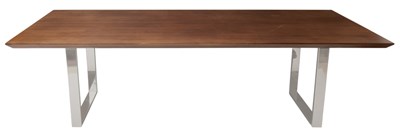 Lot 463 - Contemporary Chromed Metal and Walnut Dining...