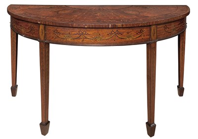 Lot 348 - Edwardian Inlaid Satinwood Demilune Console...