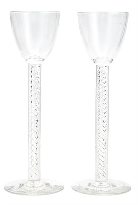 Lot 301 - Pair of Steuben Glass Air Twist Toasting...