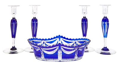 Lot 349 - Group of Bohemian Style Cobalt Cut to Clear...