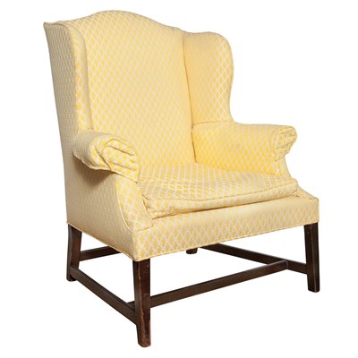 Lot 298 - George III Upholstered Mahogany Wing Chair