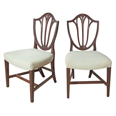 Lot 440 - Pair of George III Style Mahogany Shield-Back...
