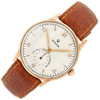Lot 111 - Gentleman's Rose Gold Wristwatch, Rolex, Ref. 3667