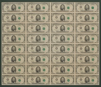 Lot 1111 - United States Un-Cut Bank Note Sheets...