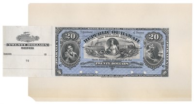 Lot 1114 - Hawaii 1895 $20 Silver Certificate Proof Pair...
