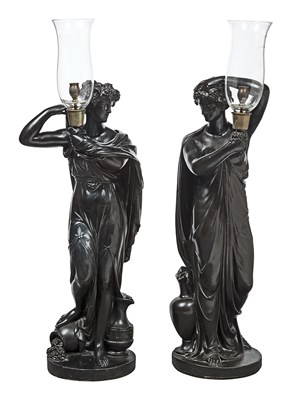 Lot 306 - Pair of Regency Bronzed-Plaster Bacchanalian...